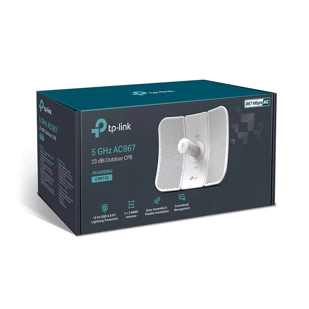 CPE Externo Inalámbrico TP-Link CPE710, Outdoor, 5 GHz, 867 Mbps, 802.11a/n, 23dBi, PoE. - 2