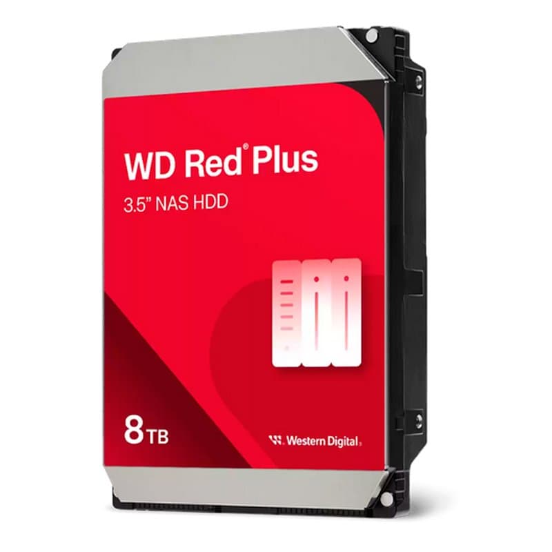 Disco Duro Western Digital Red Plus NAS, WD80EFPX 8TB SATA 6Gb/s 5640RPM 3.5" 256MB Caché - 1