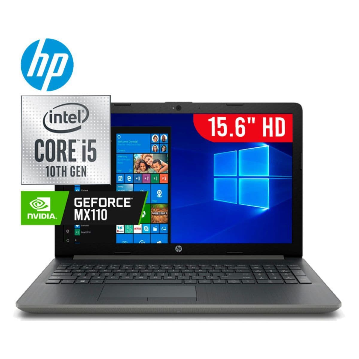 Laptop HP 15-da2006la, 15.6" HD, Intel Core i5-10ma generacion , Memoria Ram 8GB DDR4, Disco Duro1TB SATA, Tarjeta de video 2GB MX110 - 3