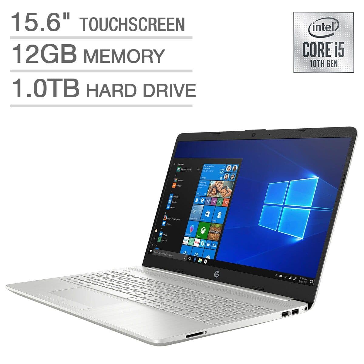 Laptop HP Pavilion 15-DW2025CL Pantalla 15.6", intel core i5 10ma generacion, Ram 12GB ddr4, Disco Duro 1TB, Touch screen, Windows 10 original - 1