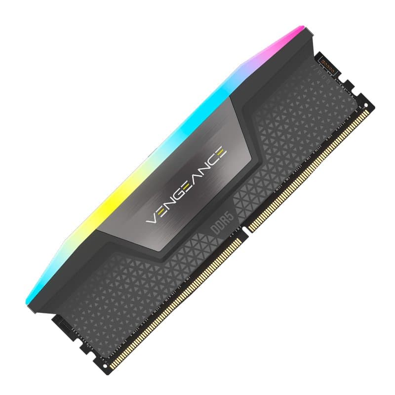Memoria UDIMM Corsair VENGEANCE, 16GB DDR5 6000MT/s PC5-48000/CL38/1.35V/288-pin/RGB/Gris - 1