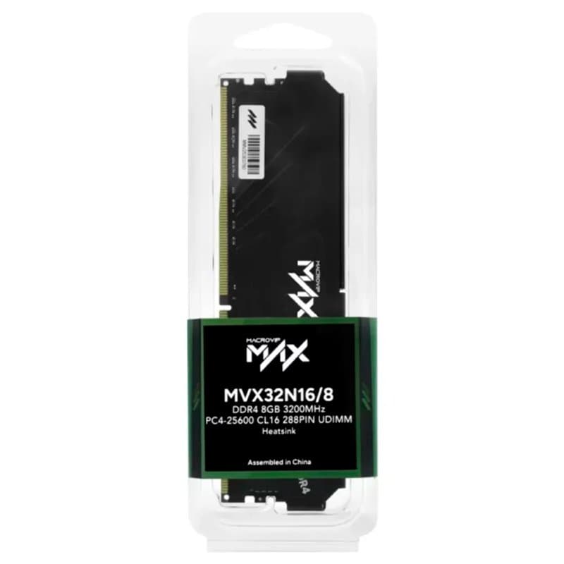 Memoria UDIMM MACROVIP Max, MVX32N16/8, 8GB DDR4-3200MHz PC4-25600, CL16, 288-Pin. - 1