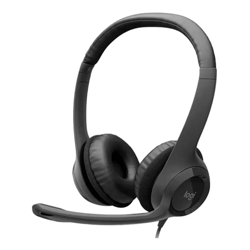 Auriculares Estereo (On-Ear) con microfono Logitech H390, Interfaz USB-A, Color negro - 1