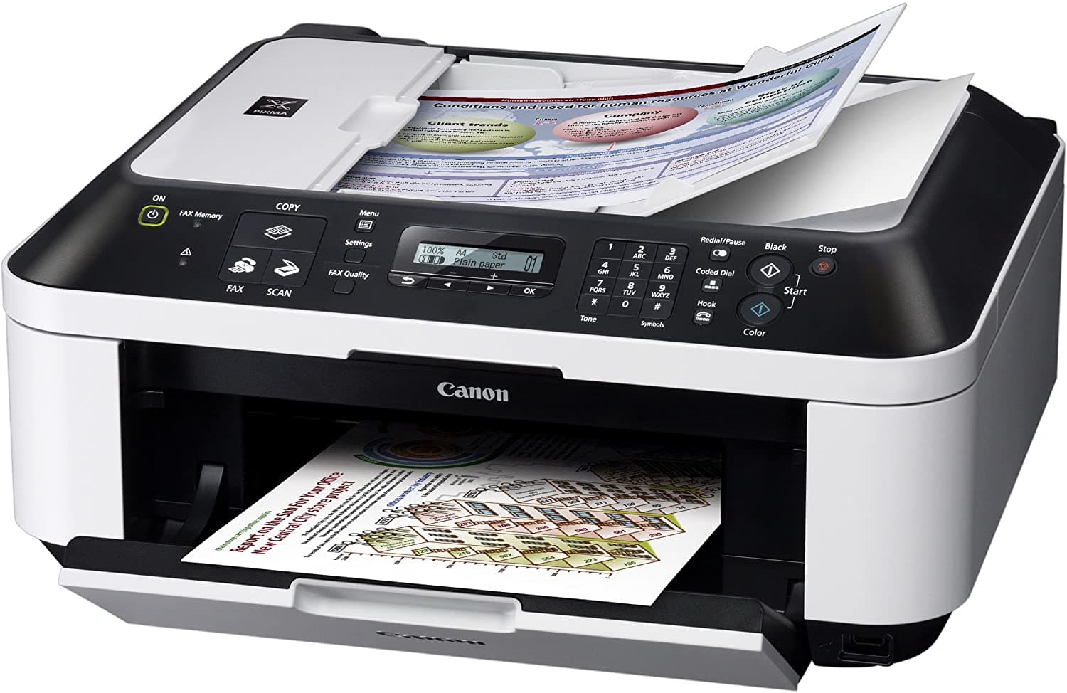 Impresora Multifuncional Canon MX360, Wifi, full color, doble bandeja, imprime, escanea, copia - 1