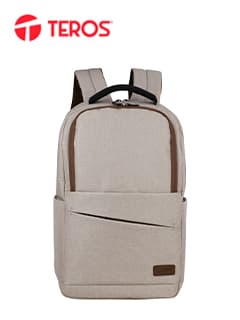 Mochila Teros TE-ACS9012, Poliéster, notebook hasta 15.6", beige. - 1