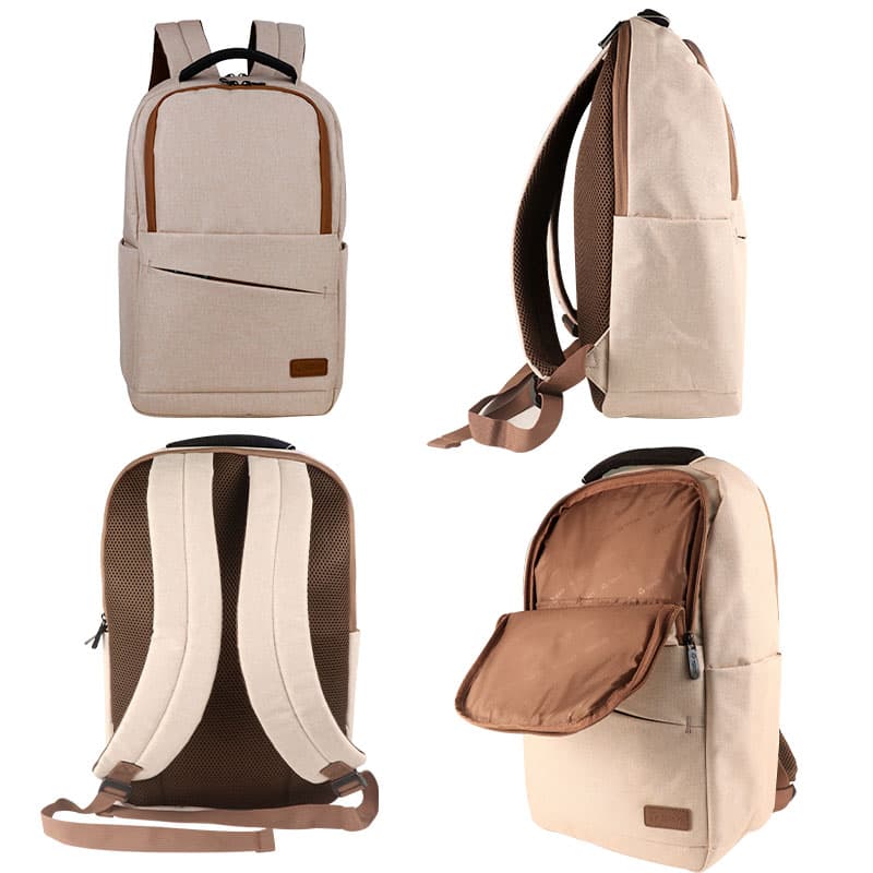 Mochila Teros TE-ACS9012, Poliéster, notebook hasta 15.6", beige. - 2