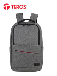 Mochila Teros TE-ACS9013, Poliéster, notebook hasta 15.6", gris. - 1