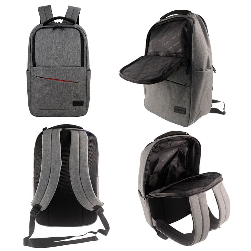 Mochila Teros TE-ACS9013, Poliéster, notebook hasta 15.6", gris. - 2