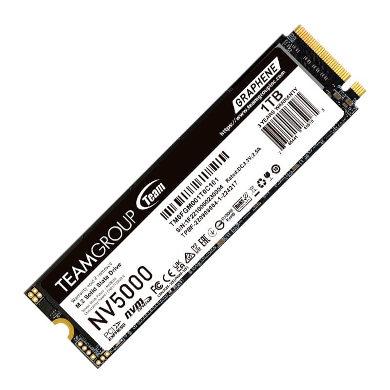 Unidad de estado solido TEAMGROUP NV5000 M.2 PCIe 4.0 SSD M.2 1TB, PCIe Gen4x4 con NVMe - 1