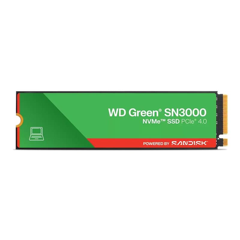 Unidad en estado solido WD Green SN3000 NVMe 1TB M.2 2280, PCIe Gen 4.0 x4, NVMe - 1