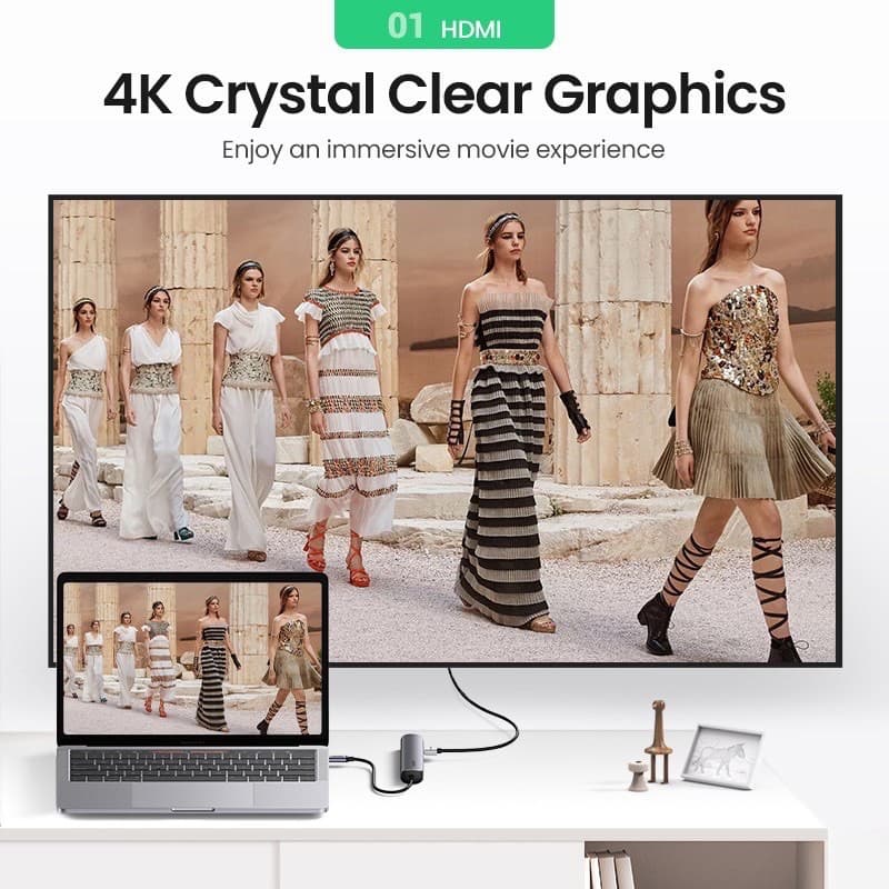 UGREEN 5in1 Ultra Slim2xUSB3.0 1xHDMI 1xRJ45 1000Mbps - 3