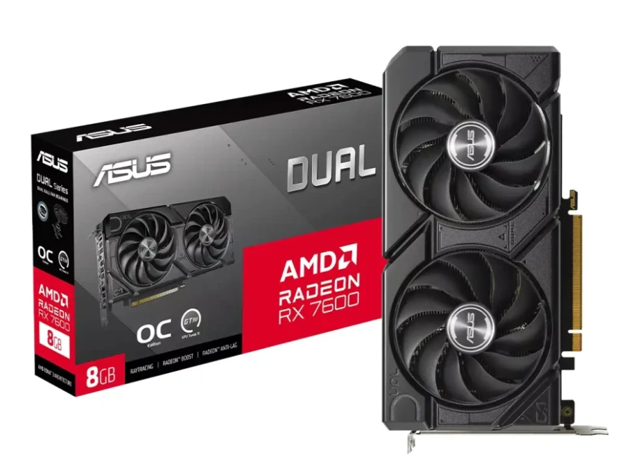 Tarjeta de video ASUS DUAL-RX7600-O8G-EVO, 8GB GDDR6 / PCI-e 4.0
