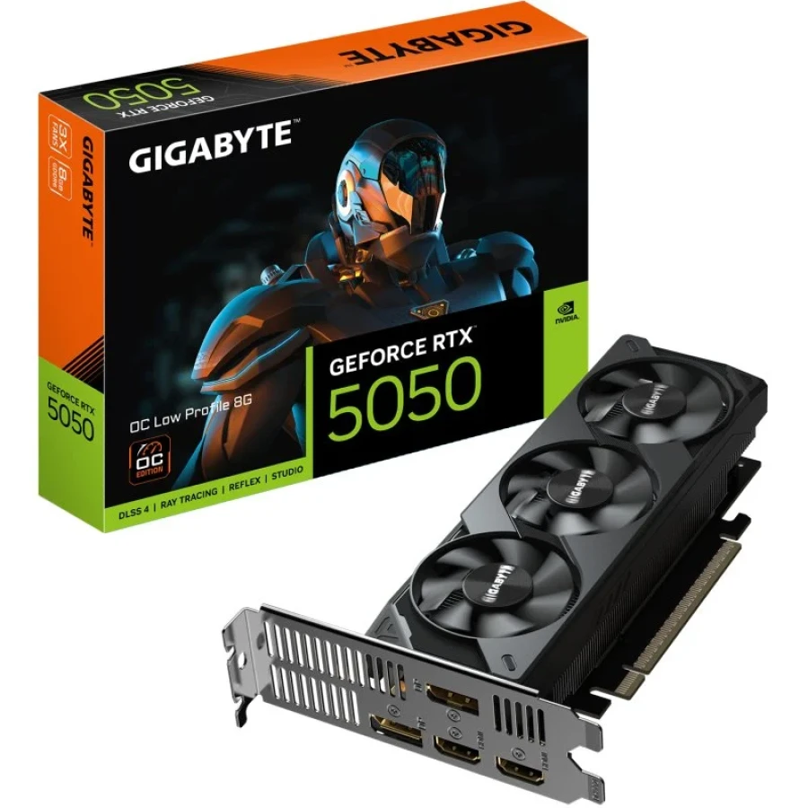 Tarjeta de video GIGABYTE GeForce RTX 5050 OC Low Profile 8G, 8 GB GDDR6, PCIe Gen 5.0