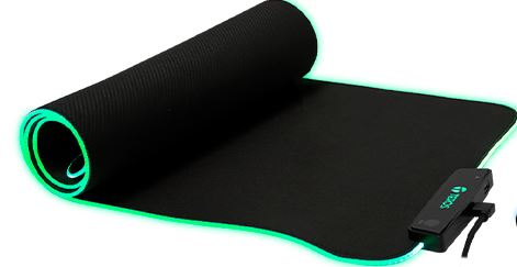 Mouse pad gamer TEROS TE-3013G, RGB, USB a tipo C, negro