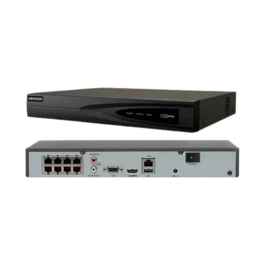 NVR Hikvision DS-7608NI-Q1(D) – 8 Canales IP, 8MP, H.265+, HDMI 4K, 1 SATA (8TB), IA Motion Detection 2.0