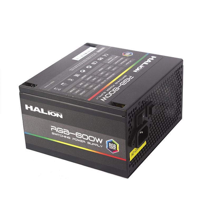 FUENTE DE PODER HALION GAMING ATX RGB-600W