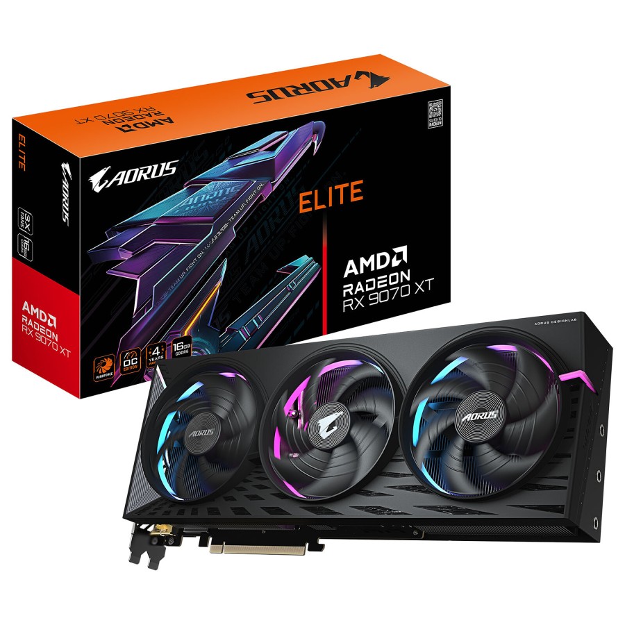 Tarjeta de video Gigabyte AORUS Radeon RX 9070 XT ELITE 16G , 16 GB GDDR6, PCI-E 5.0