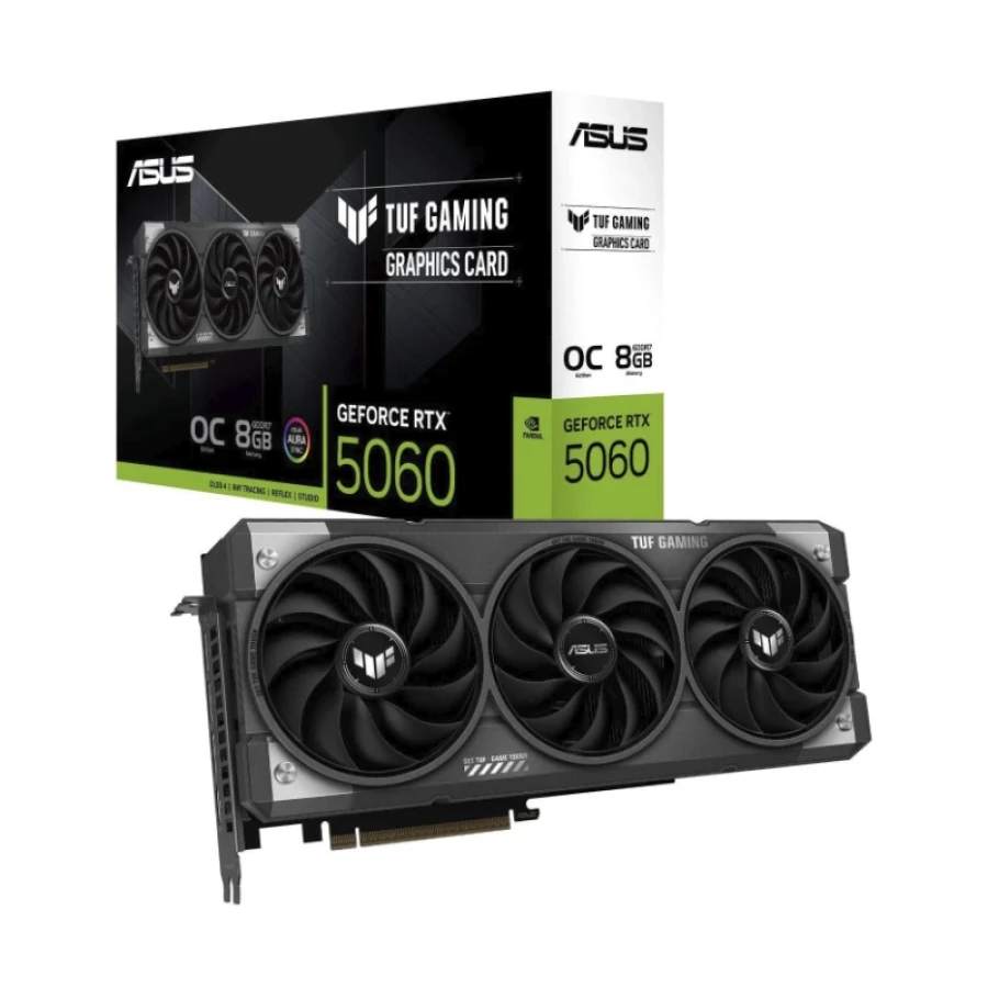 ASUS Tarjeta de video ASUS TUF-RTX5060-O8G-GAMING, 8 GB GDDR7, PCIe Gen 5.0