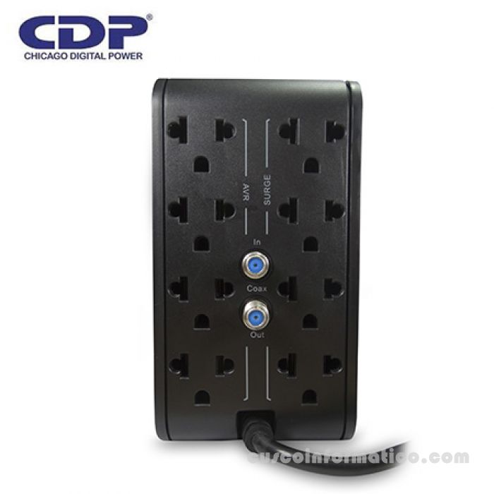 Regulador de voltaje CDP R2C-AVR1008I 1000VA/500W, 4 tomas de protección + 4 tomas bypass