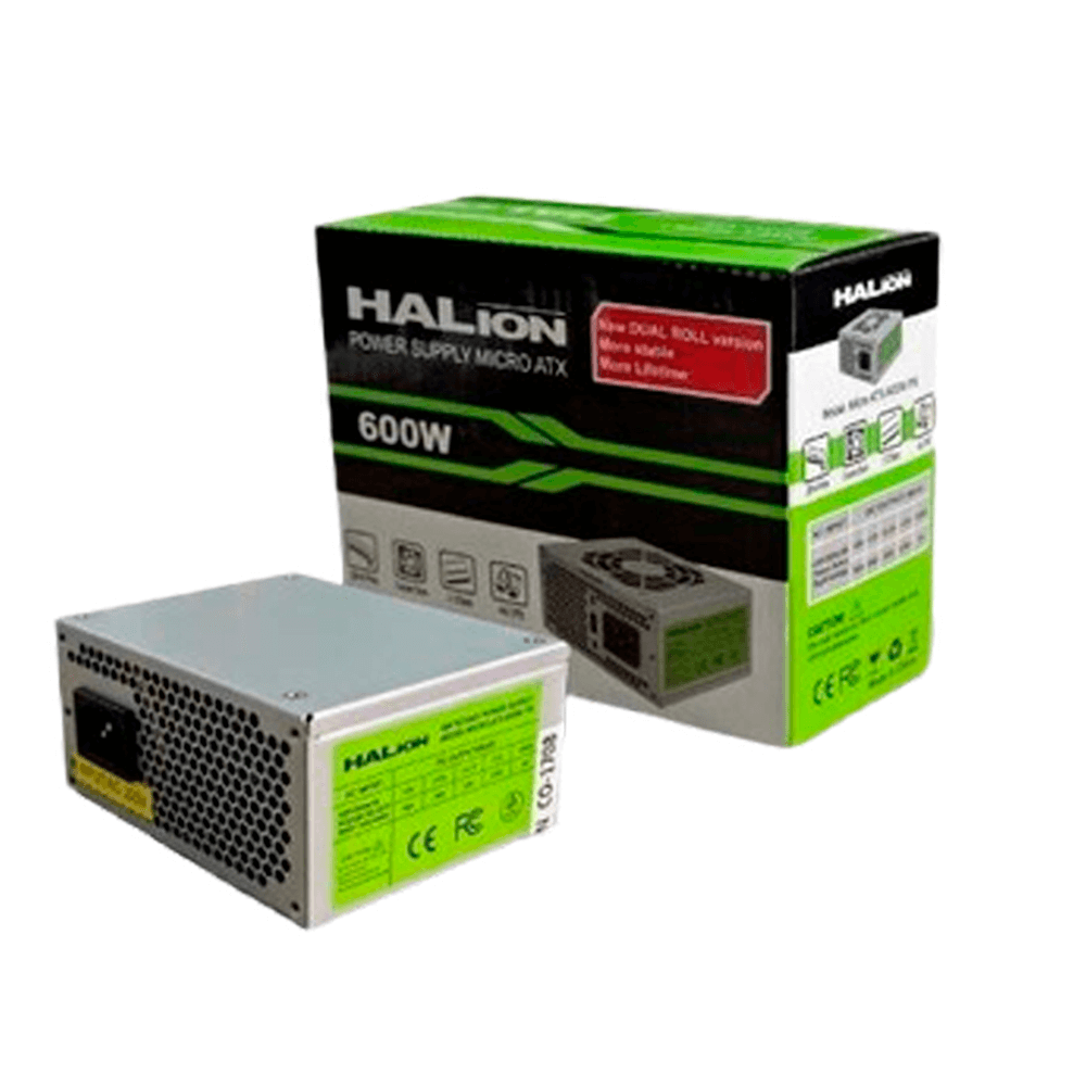 Fuente De Poder Micro-atx Halion Matx-600w Para Case Slim