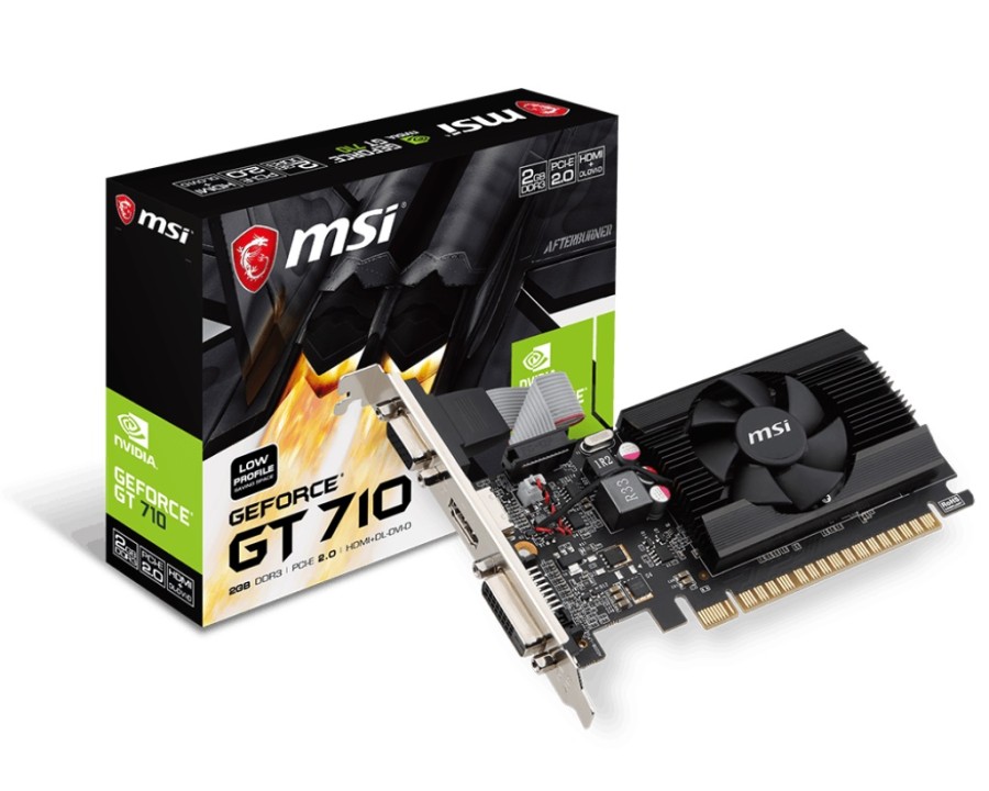 Tarjeta de video MSI Nvidia GeForce GT 710, 2GB DDR3 64-bit, PCI-e 2.0, Low-Profile.