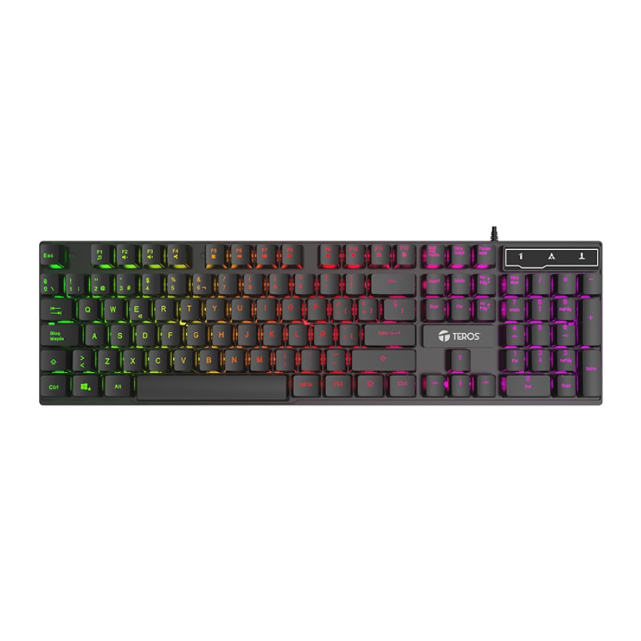 teclado-gamer-teros-te-4072g-–-rgb-rainbow-usb-2-0-membrana-español-negro