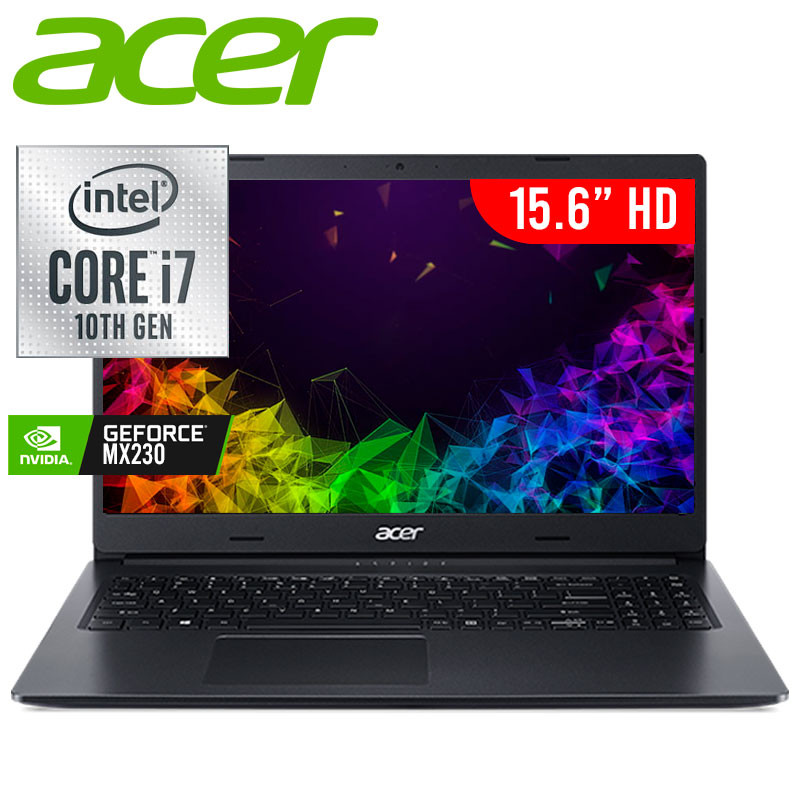 Laptop acer aspire 3 A315-55G-79LNN Pantalla 15.6", intel core i7 10ma generacion, 8gb de ram, disco duro 1tb, tarjeta de video mx230 2GB