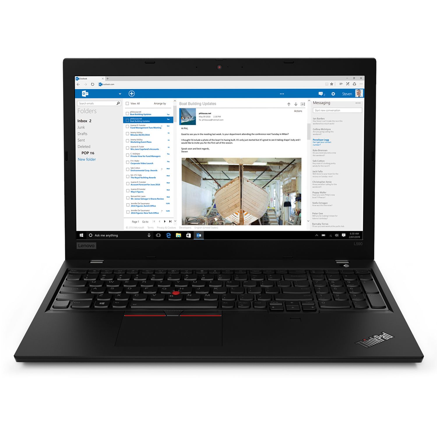 Notebook Lenovo ThinkPad L590, 15.6" HD, Intel Core i7-8565U 1.80GHz