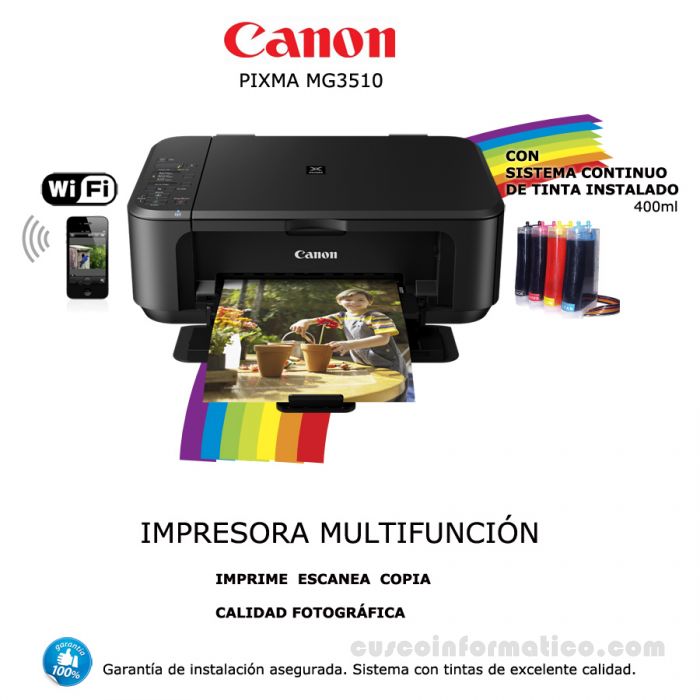 Impresora multifuncional Canon MG3610 con sistema de tinta continua