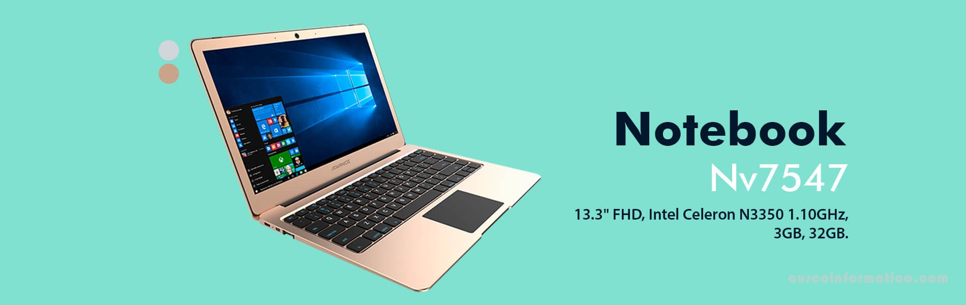 Laptop Advance NV7547, 13.3" FHD, Intel Celeron N3350 1.10GHz, 3GB, 32GB